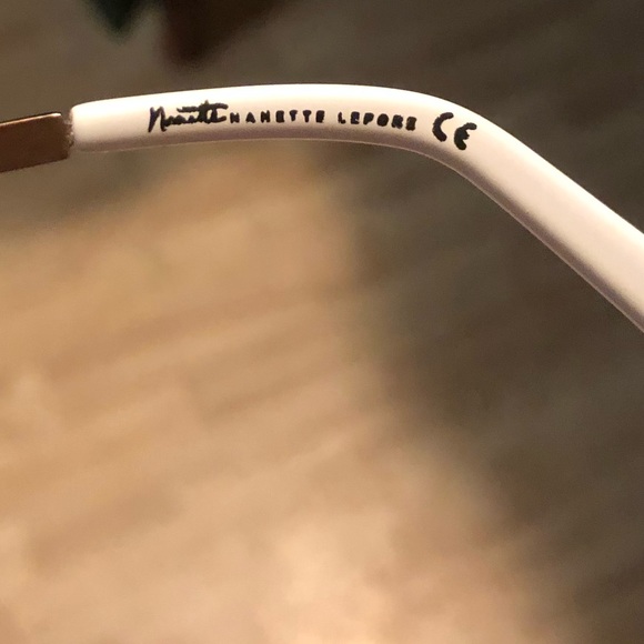 Nanette Lepore | White/Gold Cat Eye Sunglasses - Picture 4 of 6